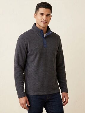 IZOD Men's Dark Gray Fleece Pullover, Size Large, Jacket